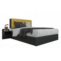 Pat Tapitat LEX 120 cu 2 noptiere, Decor 7648 / Rico 10